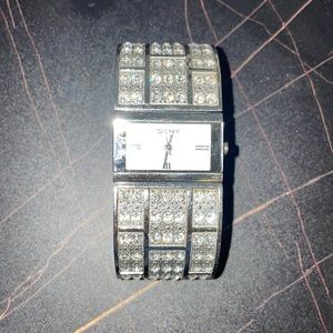 DKNY Silver and Crystal Statement Watch
